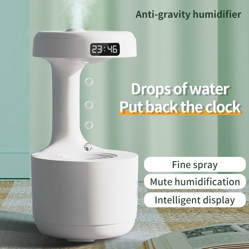 Water Drop Anti-Gravity Humidifier With Clock