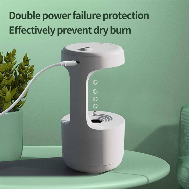 Water Drop Anti-Gravity Humidifier With Clock